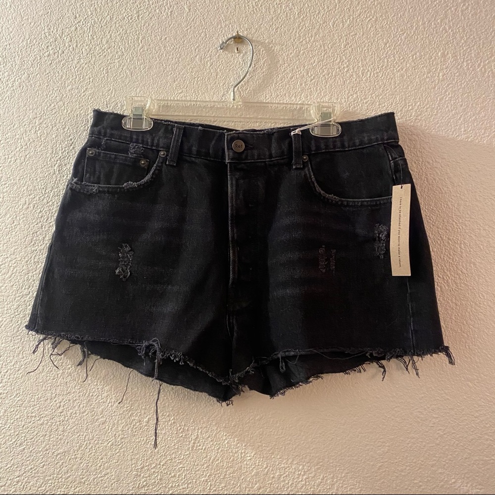 REFORMATION DIXIE HIGH RISE JEAN SHORT in Pacific